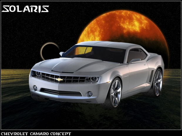 Chevrolet Camaro Concept na tle 3d #Chevrolet #Camaro #Concept #samochód #kosmos