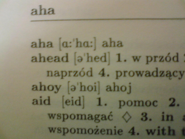 aha ; ahoy ze słownika ANG-PL #śmieszne