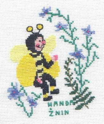 Pszczółka będzie na kołderce zapasowej 0019, którą szyje Aniuś