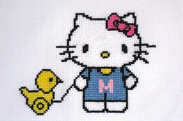 Ania, kl.V #HelloKitty #haft