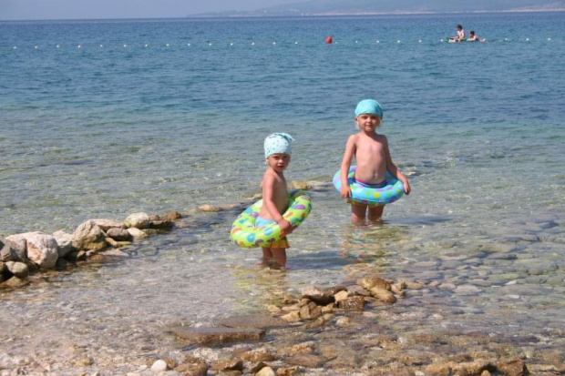 Chorwacja. Plaża w Promajnej, tam mieszkaliśmy.