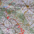 Mapa trasy ze świdnicy do Bożkowa. Długość łączna trasy 120km