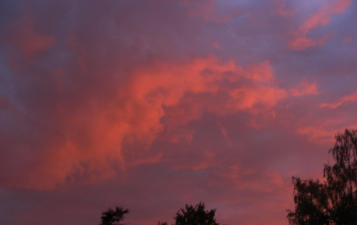 burzowy zachod słońca w Lęborku #chmury #burza #niebo #ZachódSłońca