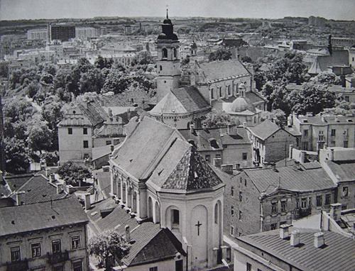 Panorama na Lublin południowy z Wieży Trynitarskiej - lata 60