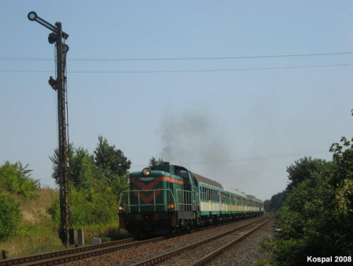 01.08.2008 SM42-860 wjeżdża do Kostrzyna z pociągiem specjalnym z Poznania Gł, ( fota będzie lepsza po pożądnej obróbce ).