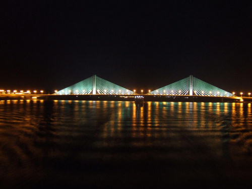 Most na Nilu. #most #nil #noc #prom #rzeka #statek #swiatła #wakacje #wycieczka #egipt