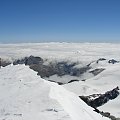 Te chmury pod stopami... na szczycie Allalin #wakacje #góry #Alpy #lodowiec #treking #Szwajcaria #Allalin