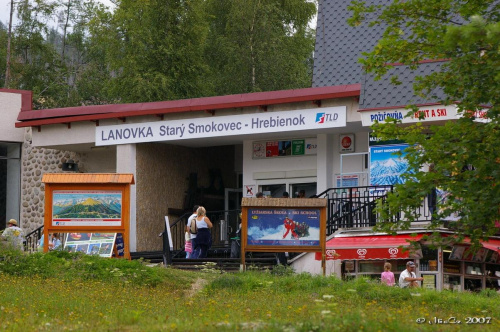Stacja dolna kolei linowej Stary Smokowiec - Hrebienok. #Hrebienok #Smokowce #Slowacja #wodospady
