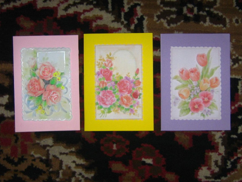 kartki urodzinowe 3D z kwiatami #kartki #handmade